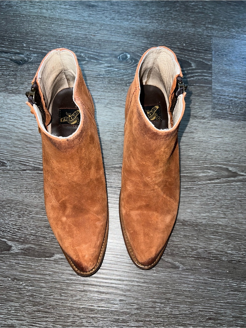 Freebird Onyx Brown Suede Ankle Booties with Side Zip - Picture 3 of 9